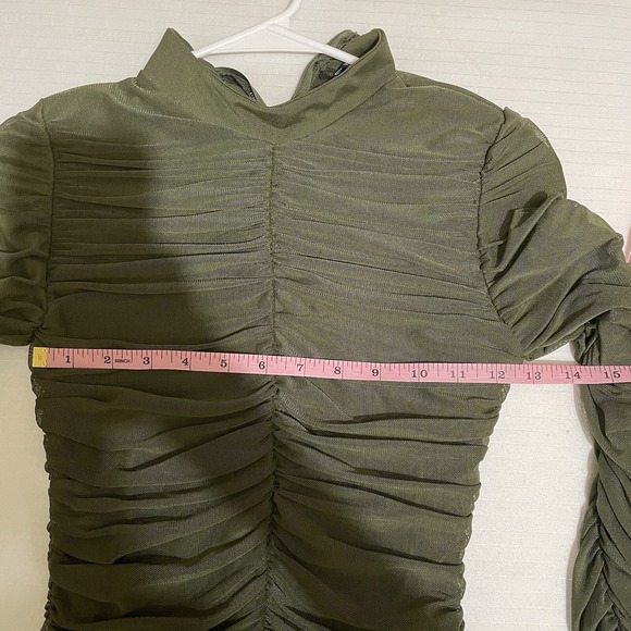 Fashion Nova Paparazzi Ruched Dress Size Small Club Party Holiday Bodycon Baddie - Picture 5 of 9